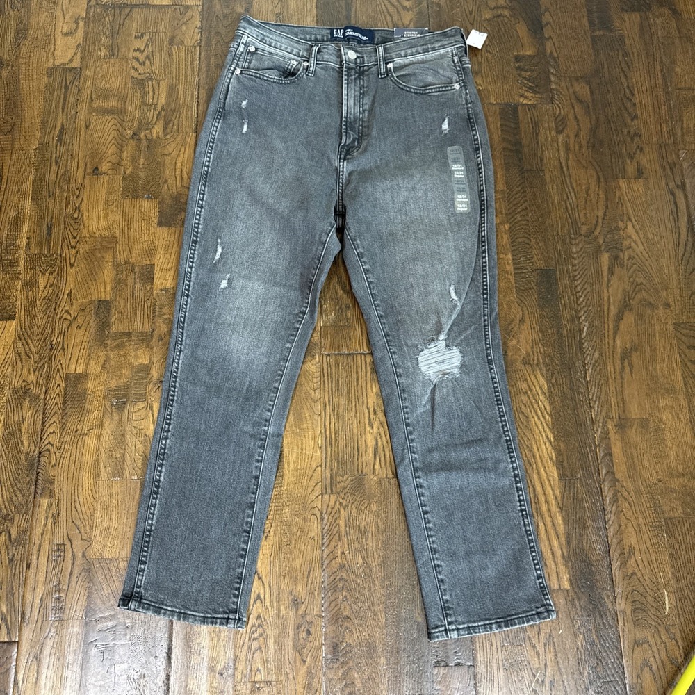 GAP High Rise Vintage Slim Jeans Women’s 12/31R Washed Black Button Fly NEW